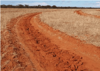 Image of a dry paddock with red soil