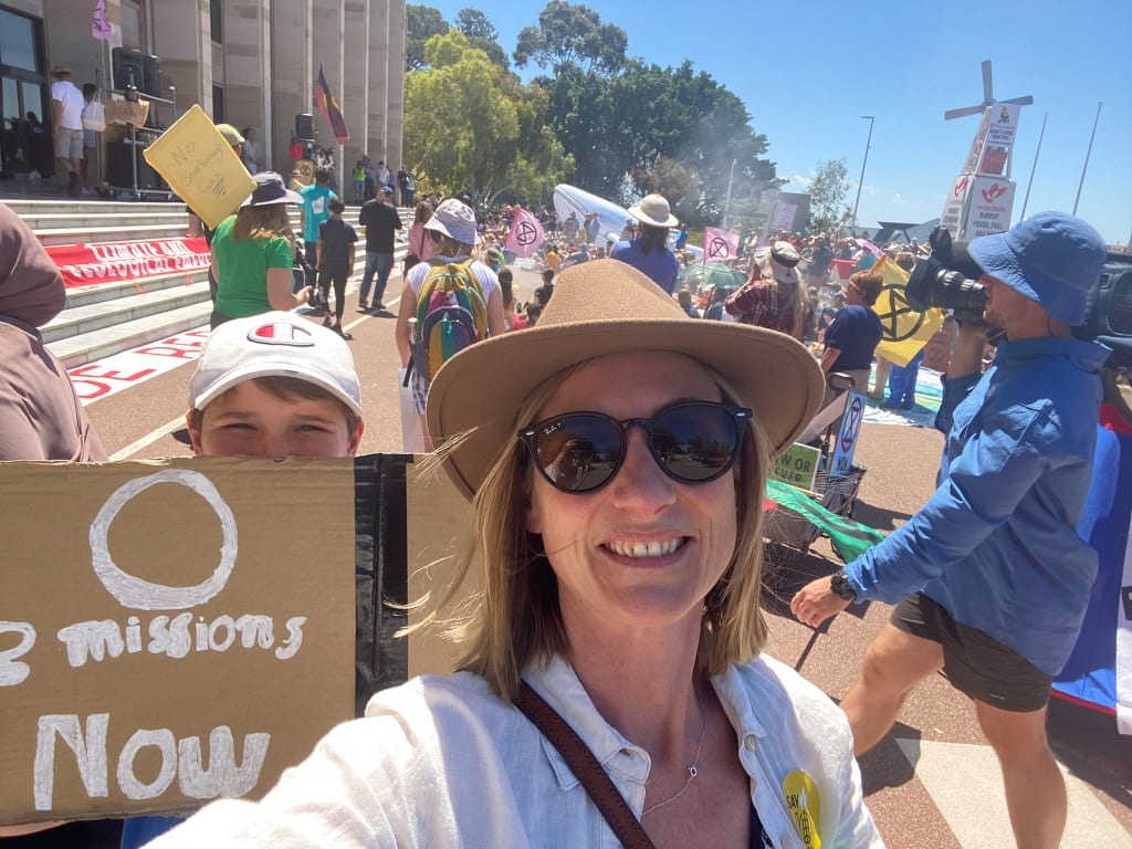 Catherine at Climate Change Rally