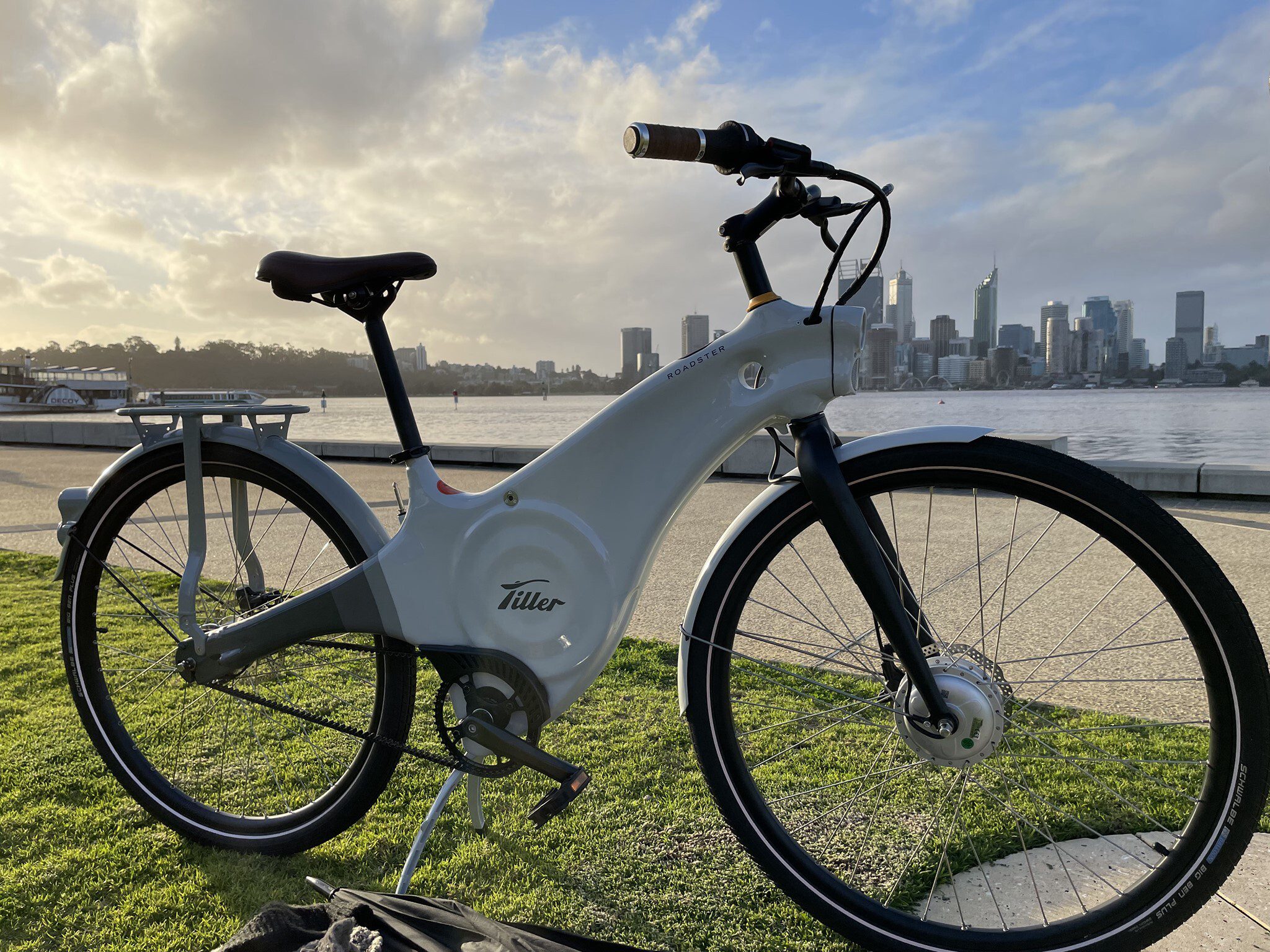 Bike in front of Perth Skyline