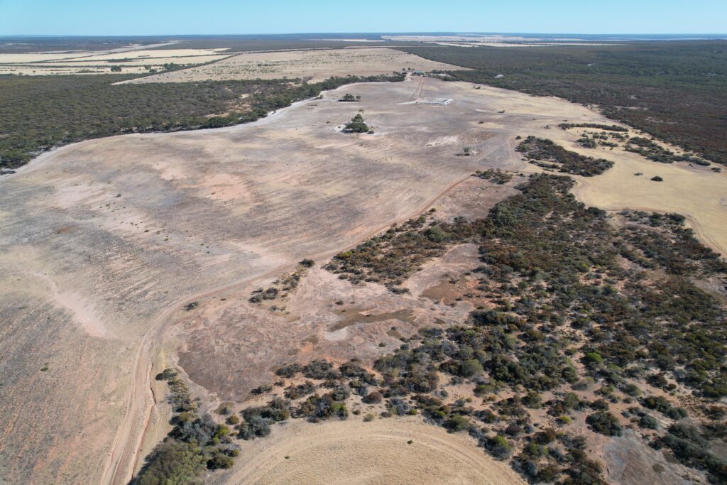 Drone photograph of cleared agricultural land