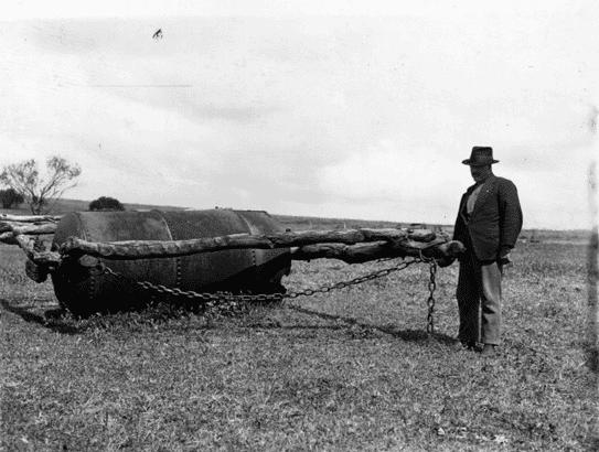 Homemade rollers in the Western Australia Wheatbelt (State Library of Western Australia)